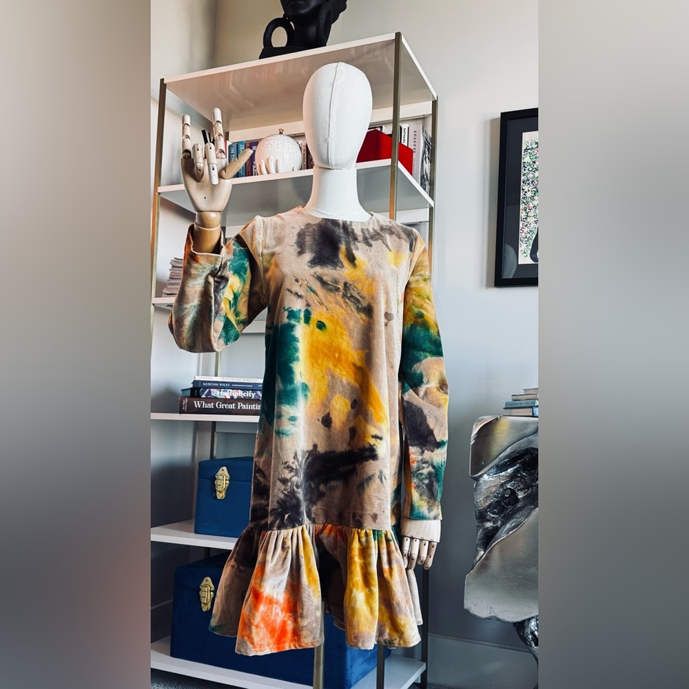 BUSAYO FUMI DRESS • MULTI COLOR/TIE DYE SHIFT DRESS • Small